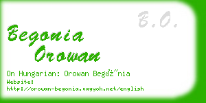 begonia orowan business card